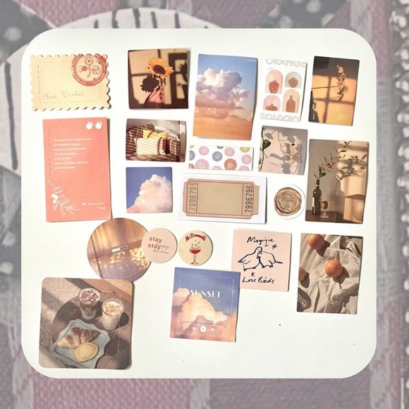 🏷️ aesthetic sunset clouds paper coated cards & frames scrapbooking - Picture 1 of 11